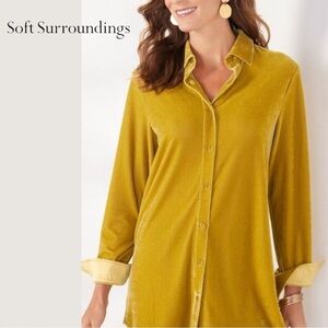 Soft Surroundings Velvet Boyfriend Shirt